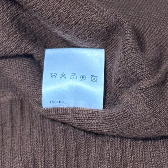 AKRIS PUNTO Cashmere Sweater Women's Size 6 Brown Long Sleeve Ribbed Wool Silk - Picture 8 of 8